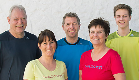Unser Team: Hannes, Hacki, Regine, Sebastian und Irmi